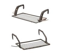 R GREEN Set Stendino Piccolo FUNNY 3Mt Stenditura + Stendibiancheria da Balcone NINO 10Mt Stenditura, Stendino da Esterno per Ringhiere e Muretti, Salva Spazio, Plastica Riciclata, Made in Italy