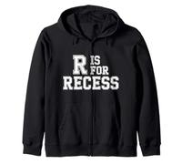 R Is for Recess School Subject Break Student Fun - Felpa con Cappuccio