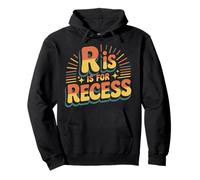 R Is for Recess School Subject Break Student Fun |- Felpa con Cappuccio