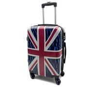 R.Leone/Ormi Valigia da 1 pezzo Fino a Set 3 Trolley Rigido grande, medio e bagaglio a mano 4 ruote in Policarbonato (M Valigia Media, Bandiera Inghilterra)