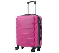 R.Leone Valigia da 1 Fino a Set 3 Bagaglio a mano 55x40x20 Ryanair, Medio, Grande Ultra Resistente Trolley rigido leggero 8 ruote in ABS 2220 (Fucsia, S Bagaglio a mano)