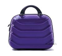 R.Leone Valigia da 1 Fino a Set 4 Trolley Rigido grande, medio, bagaglio a mano e beauty case 4 ruote in ABS 2050 (Viola, XS (Beauty))