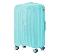 R.Leone Valigia da 1 pezzo Fino a Set 4 Trolley grande, medio, bagaglio a mano 55x40x20 Ryanair e beauty case Lucchetto TSA Polipropilene 8 Ruote Ultra Strong 6060 (Verde Acqua, M Valigia Media)