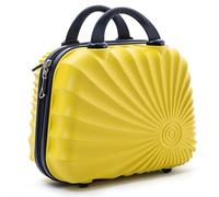 R.Leone Valigia da 1 pezzo Fino a Set 4 Trolley Rigido grande, medio, bagaglio a mano adatto Ryanair 55x40x20cm e beauty case 8 ruote in ABS 2092 (Giallo, XS Beauty case)