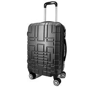 R.Leone Valigia da 1 pezzo Fino a Set 4 Trolley Rigido grande, medio, bagaglio a mano e beauty case 8 ruote in ABS 611 (Grigio, S Valigia Bagaglio a mano)