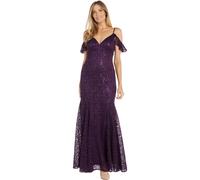 R & M Richards Abito Donna Con Pizzo E Paillettes Off-Shoulder Viola, 10