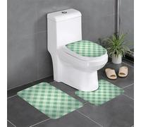 R Mint e Smeraldo Texture infinita Può essere utilizzato per carta da parati Riempire pagina Web Set di tappetini da bagno in flanella 3 pezzi Tappeto da bagno Copriwater Tappetino da vasca | Morbi