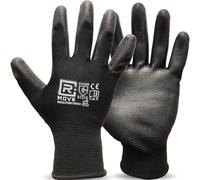 R MOVE 12 paia di Guanti da lavoro in Poliuretano utilizzabili anche su schermi e display touch screen, guanti da lavoro uomo, guanti protettivi, guanti da lavoro donna (L, TOUCH SCREEN)