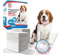 RMOVE 40 Traversine Cani 60x90 con Adesivi - Tappetini Igienici Assorbenti per Cani, Traverse Cane EXTRA Assorbenti, Telini Pipi, Tappetino Igienico con rivestimento antiodore Traversina Assorbente