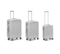 set R RONCATO flight set 3 trolley 4 ruote 55 66 76 cm tsa argento GRA argento 4