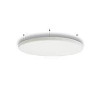 R ROSTAGNO Pannelli fonoassorbenti circolari diametro 90 cm. spessore 5 cm ignifughi, rifinito in TESSUTO - Posizionamento a sospensione a soffitto con eleganti cavetti di acciaio (BIANCO)