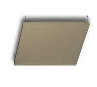 R ROSTAGNO Pannello fonoassorbente IGNIFUGO 100x100x4 cm marcatura CE, rifinito in tessuto. - Posizionamento a sospensione a soffitto con cavetti regolabili (SABBIA)