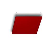 R ROSTAGNO Pannello fonoassorbente IGNIFUGO 100x100x4 cm marcatura CE, rifinito in tessuto. - Posizionamento a sospensione a soffitto con cavetti regolabili (ROSSO)