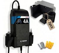 R-Satz Shop Set di 2 supporti da parete per caricabatterie e-bike - compatibile con Bosch 2A 4A 6A Compact, Standard & Fast Charger, Fit & Yamaha PASC - Supporto da parete con viti e tasselli