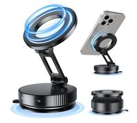 R-timer Supporto Telefono Auto Ventosa Magnetico per Dodge RAM 1500 DT 2019 2020 2021 2022 2023 2024 2025 2026, 360° Rotazione Pieghevole Supporto Auto Porta Cellulare Magnetico,Bla-CK