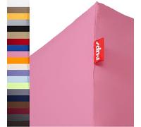 r-up Passt lenzuolo con angoli 90x200-100x200 fino a 35 cm di altezza tanti colori 100% cotone 130g/m² (rosa)