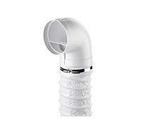 R-Urx Flow 125 Deflettore 90° Con Flexschlauch, Elemento di Connessione, Bianca