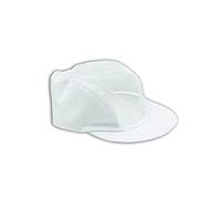 R051 Cappellino con Visiera da Lavoro Cucina Uomo Donna 100% Cotone Copricapo in Rete Elastico alla nuca Indumento Alimentare Bianco