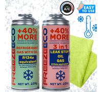 R12/R134a FreezeEco kit di sostituzione R12/R134a + refrigerante A/C 3 in 1 + mi
