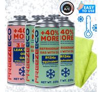 R12/R134a Kit di sostituzione FreezeEco 4X R12/R134a + refrigerante A/C 3-in-1 +
