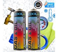 R12/R134a Kit refrigerante A/C 2x 2 in 1 + linea A/C Cool5 di ricambio R12/R134a