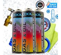 R12/R134a Kit refrigerante A/C 3x 2 in 1 + linea A/C Cool5 di ricambio R12/R134a
