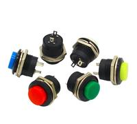 R13-507 Interruttore a pulsante momentaneo SPST NO con cappuccio rotondo rosso AC 6A/125V 3A/250V 6 colori 10 pezzi(12PCS RED)