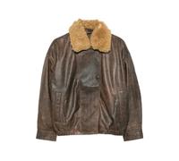 R13 - Giacca da volo in pelle con colletto in shearling - - Jackets - Donna - Marrone - S