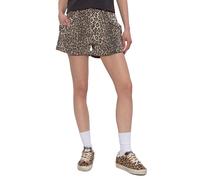 R13 Pouch Pocket Donna Pantaloncini 26 Marrone Leopardo Jeans Risvolto Bottoni