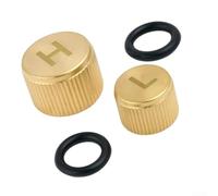 R134a A/c Valve Cap Kit Costruzione Ottone Alto e Basso Side Coperture Metallo Adatto Per Auto E Camion 1994 A 2016 Confezione Due