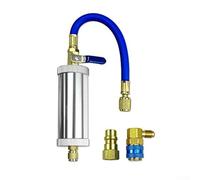 R134A Kit iniettore di olio refrigerante per aria condizionata automobilistica, capacità 2 once, filettatura 1/4, resistente ad alta pressione per manutenzione del sistema CA dell'auto