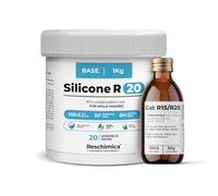 R20 Gomma Siliconica Liquida Bicomponente 20 Shore, stampi resistenti e duraturi, facile da usare e inodore, ideale per il DIY, compatibile con resina, cera, gesso ed altri materiali (1 kg)