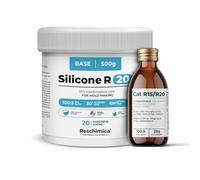 R20 Gomma Siliconica Liquida Bicomponente 20 Shore, stampi resistenti e duraturi, facile da usare e inodore, ideale per il DIY, compatibile con resina, cera, gesso ed altri materiali (500 gr)