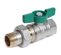 R259WX027 Valvola a sfera, attacchi M-M, maniglia a farfalla 1F x 1M GIACOMINI