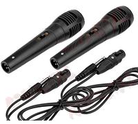 r2digital 2x MICROFONO PALMARE DINAMICO per KARAOKE, Coppia di Microfoni PROFESSIONALE IN METALLO, Microfono con SPINA JACK 6.3 mm, Microfono TUBO METALLICO UNIVERSALE INTERRUTTORE ON OFF (M635)