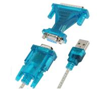 r2digital® ADATTATORE Y CAVO CONVERTITORE da USB a SERIALE DB9 + PARALLELO DB25 UNIVERSALE compatibile per WINDOWS MAC