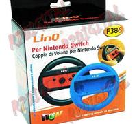 r2digital® COPPIA VOLANTE compatibile per NINTENDO SWITCH ACCESSORI SPORT STEERING WHEEL MARIO KART NERO ROSSO BLU