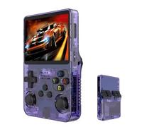R35s Console di gioco palmare in stile retrò con 20000+ giochi, Console di videogame IPS da 3,5 pollici con batteria 3500mAh, simulatori Arcade portatili portatili per giochi Arcade 45, viola (64g)