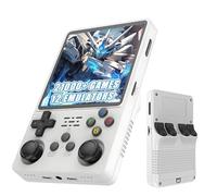 R36 Plus Console di Gioco Portatile Console portatile 21000+ giochi 12 emulatori, 4 pollici IPS OCA schermo Console retro game,Sistema Linux open source,Console per videogiochi retrò (Bianco-128G)