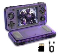 R36H Console di gioco portatile retrò,oltre 22000 giochi con sistema Linux open source,oltre 23 emulatori,console di gioco portatile con schermo IPS da 3,5 pollici,batteria da 2500 mAh(Viola 128G)