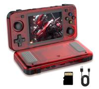 R36H Console di gioco portatile retrò,oltre 22000 giochi con sistema Linux open source,oltre 23 emulatori,console di gioco portatile con schermo IPS da 3,5 pollici,batteria da 2500 mAh(Rosso128G)