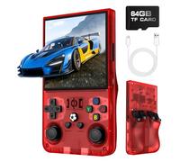 R36MAX Console di gioco portatile retrò, console di gioco retrò con 64G integrato 18000+ giochi classici, schermo IPS 720x720 da 4,0 pollici, sistema Linux portatile portatile, batteria 4000mAh (rosso