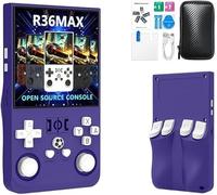 R36Max, console di gioco portatile retrò, console per videogiochi con 64 G integrati, oltre 18000 giochi, ricaricabile da 4000 mAh, supporta oltre 30 simulatori, sistema Linux, tasca portatile con