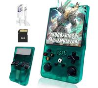 R36MAX Console di gioco portatile retrò Console portatile,18000+ Giochi,40+ Emulatore,8 Ore 4000mAh Batteria,4" IPS Schermo Console retro game,Open Source Linux System (Verde-64G)