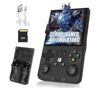 R36MAX Console di gioco portatile Retrò Game Console,22000+/18000+ Giochi,40+ Emulatore,8 Ore 4000mAh Batteria,4" IPS Schermo Console per videogiochi,Open Source Linux System (Nero-128G)