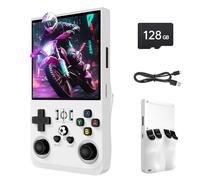 R36MAX Console di gioco portatile retrò R36S aggiornata con schermo IPS da 4 pollici, 128 GB di spazio di archiviazione, oltre 25.000 giochi e sistema operativo basato su Linux(Bianco scuro)
