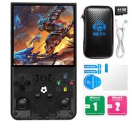 R36MAX Console di gioco portatile retrò, schermo IPS HD da 4 pollici, 64 GB incorporati oltre 18.000 giochi classici, console di gioco retrò portatile con sistema Linux open source e batteria da 4000
