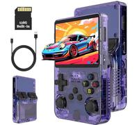 R36S - Console da gioco in stile retrò, 128 G - 3,5" IPS con 40000+ Classic Games, portatile Pocket Video Game Player Open Source Linux OS con batteria da 3500 mAh (viola)