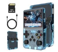 R36S Console di Gioco Portatile Retrò 64G, Console di Gioco Emulatore Portatile con 20000+ Giochi, Schermo IPS da 3,5 Pollici, Sistema Linux, Supporta Molti Emulatori, Joystick 3D (Blu Nero)