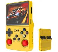R36s-Console di gioco portatile retrò con schermo IPS da 3,5 pollici 128G integrato 20000+ giochi classici Open Source Linux System portatile Pocket Video Player con batteria da 3200 mAh (giallo)